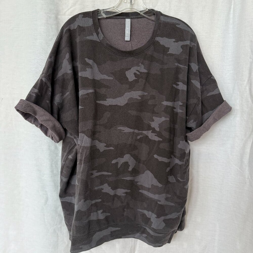 Athleta Studio to Street Camo Sweatshirt - Altered to short sleeve